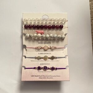 14KT Gold Plated and Genuine Stone Bracelets